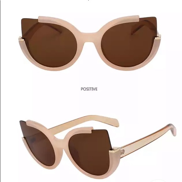 🎈SEMI-RIMLESS CAT EYE SUNGLASSES - Picture 3 of 5